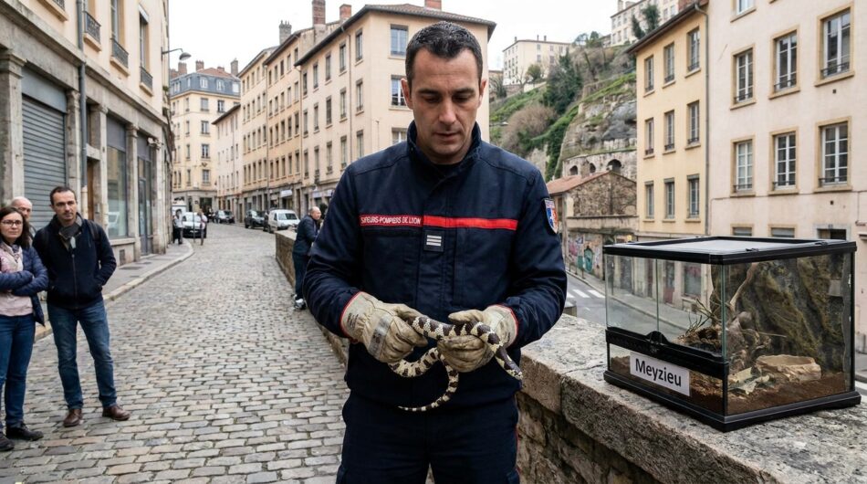 à lyon, une découverte inattendue : un serpent de californie caché sous les chaises d'un restaurant suscite étonnement et curiosité.