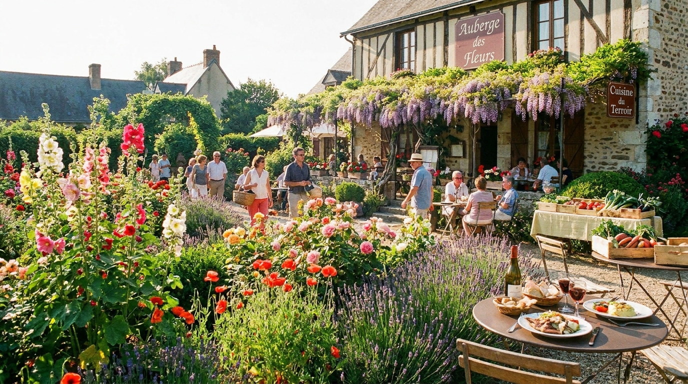 découvrez un jardin enchanteur dans le maine-et-loire, un lieu où la beauté séduit les visiteurs et contribue au succès du restaurant local.
