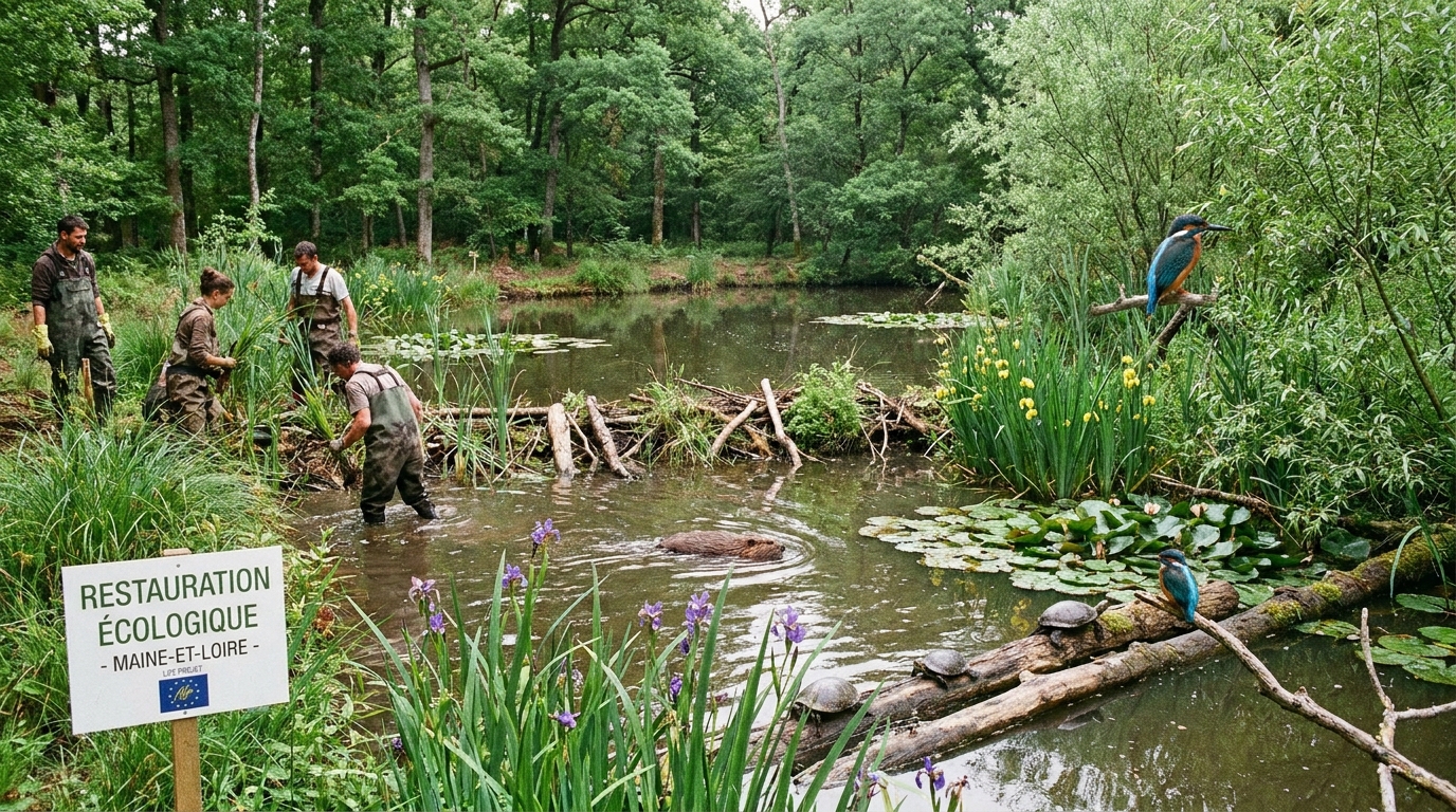 découvrez la restauration d’un étang forestier en maine-et-loire, réalisée grâce au soutien précieux de la fondation du patrimoine, pour préserver ce patrimoine naturel unique.