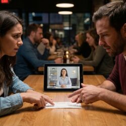 un restaurant accuse des clients d'impayés sur facebook, déclenchant une réaction où les clients s'expliquent et résolvent finalement le malentendu.