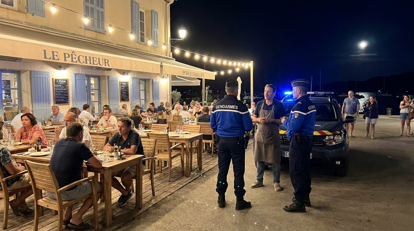découvrez les détails d'une violente altercation survenue à porquerolles où un employé de restaurant a blessé deux personnes lors d'une rixe.