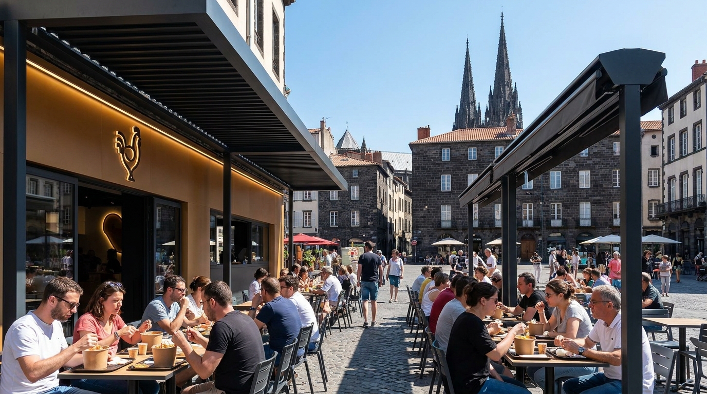 découvrez le nouveau restaurant de poulet frit à clermont-ferrand, installé sur une place emblématique du centre-ville, alliant saveurs locales et ambiance conviviale.