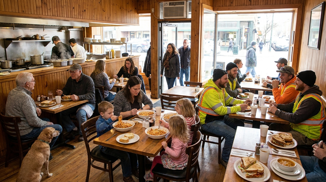 découvrez cette véritable institution : un restaurant savoureux et abordable qui attire des clients chaque jour grâce à sa cuisine généreuse.