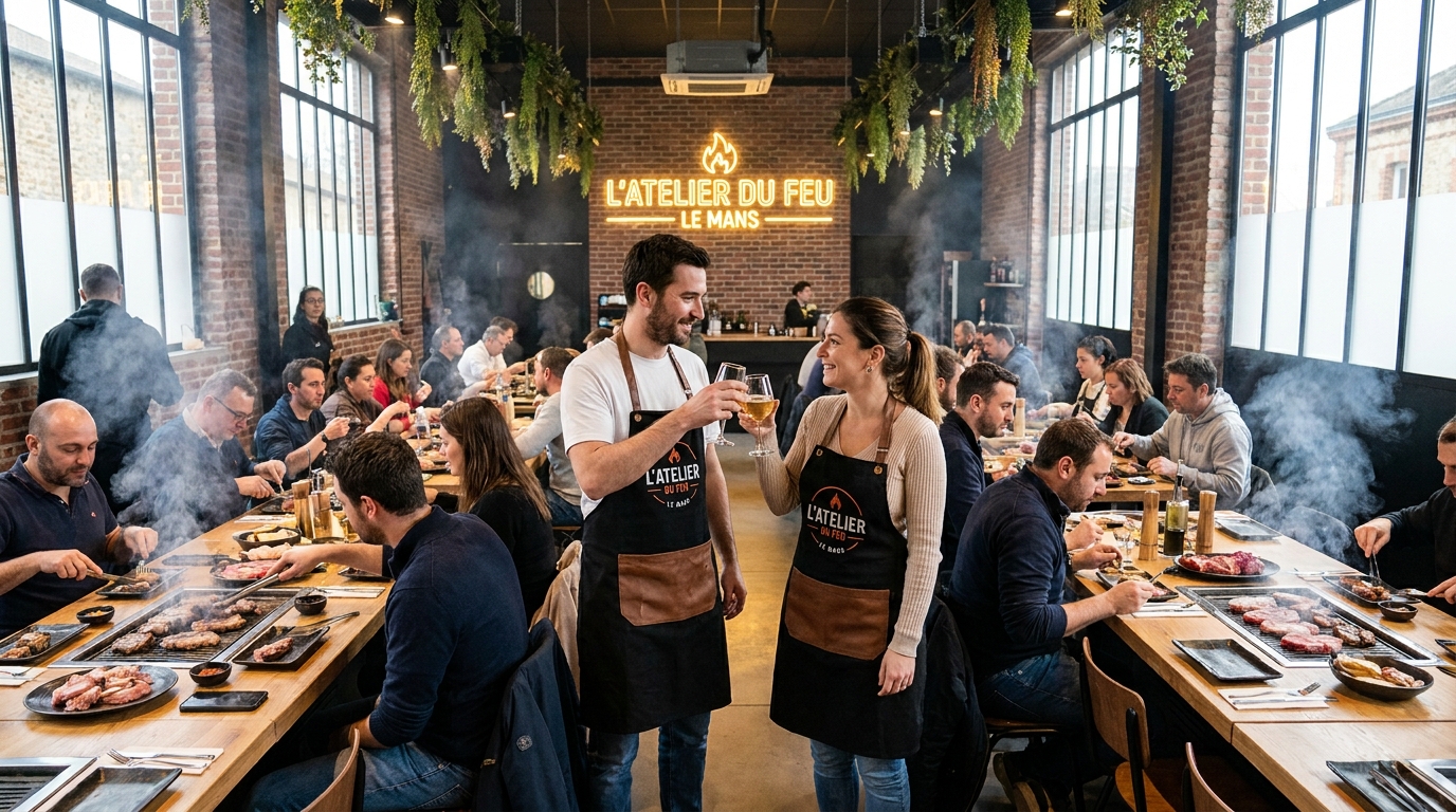 découvrez un nouveau concept culinaire près du mans : deux amis d'enfance ouvrent un restaurant innovant où les clients peuvent cuisiner eux-mêmes leur viande pour une expérience unique et conviviale.