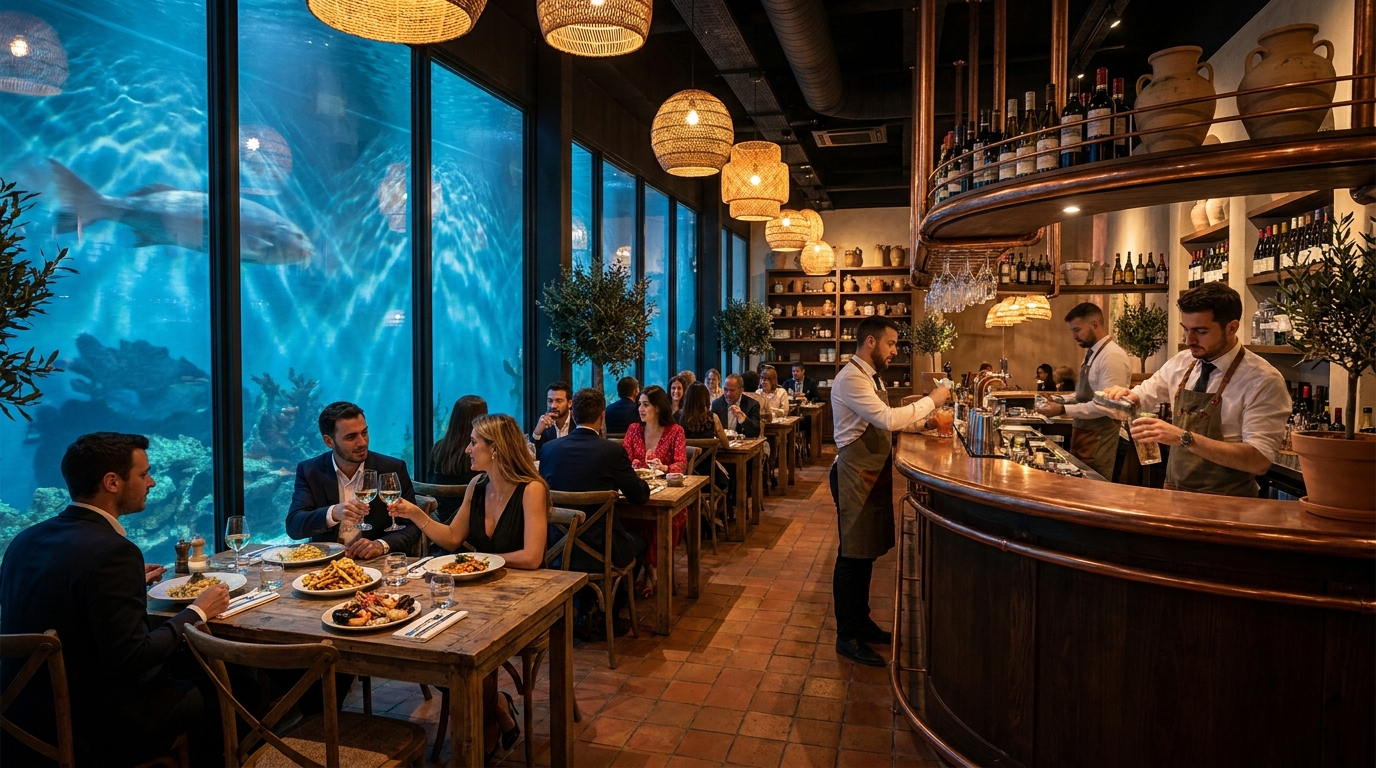 découvrez en images grappa, le nouveau restaurant-bar italien xxl aux portes de rennes, pour une expérience culinaire immersive et conviviale.