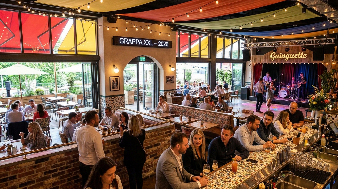 découvrez en images grappa, le nouveau restaurant-bar italien xxl aux portes de rennes, offrant une expérience culinaire immersive et conviviale.
