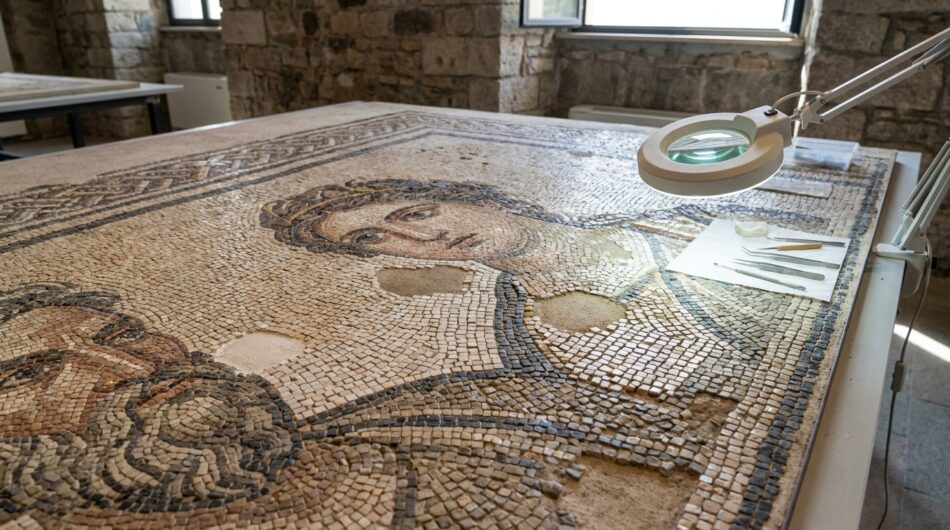 découvrez l'inauguration du nouveau musée des thermes de trajan, avec la redécouverte exceptionnelle de la grande mosaïque et de la ville peinte restaurées, témoins de l'art et de l'histoire antiques.