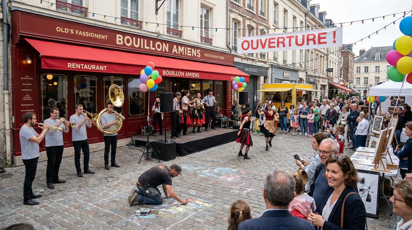 découvrez l'inauguration du tout premier bouillon au cœur du centre-ville d’amiens, un lieu convivial où tradition et saveurs authentiques se rencontrent.
