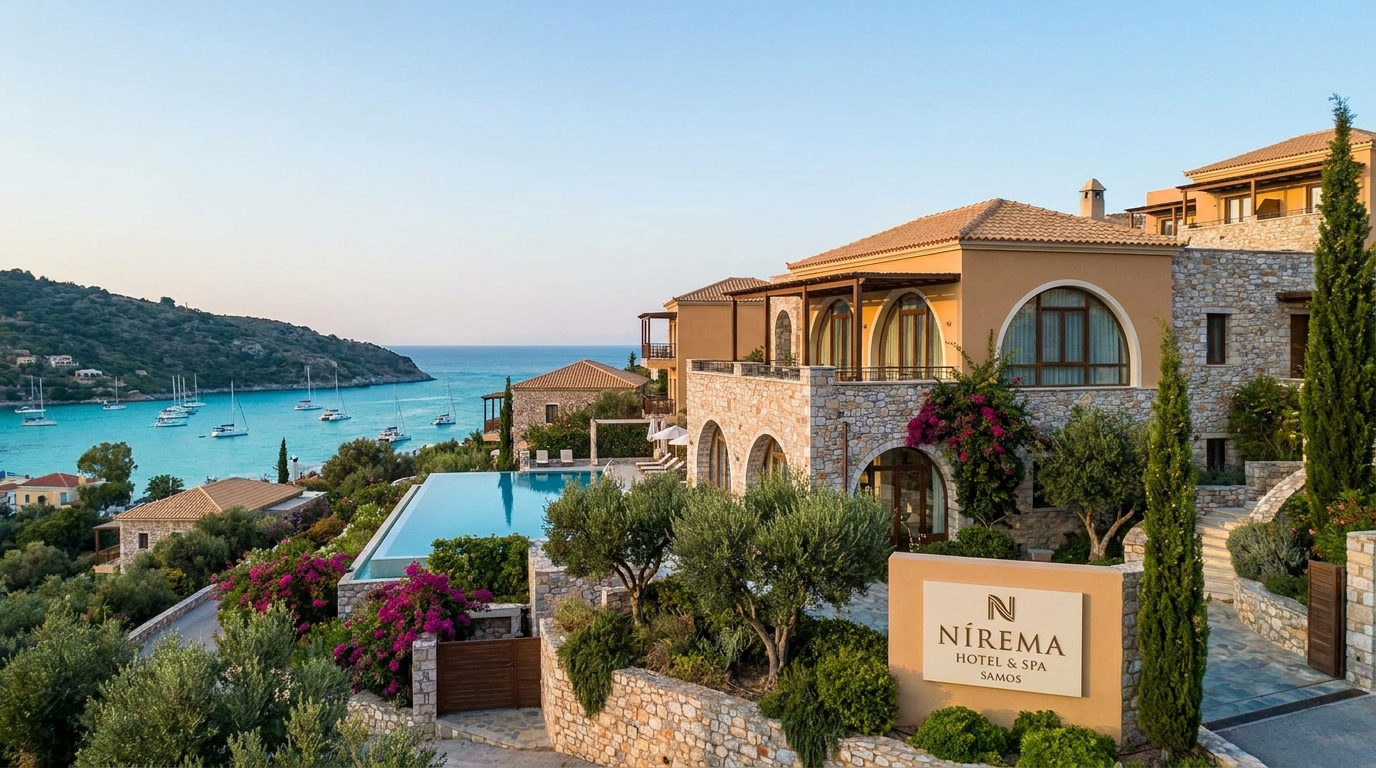 découvrez l'inauguration d’un hôtel-boutique en bord de mer avec spa sur l’île pittoresque de samos en grèce, alliant confort, luxe et paysages idylliques pour une expérience inoubliable.