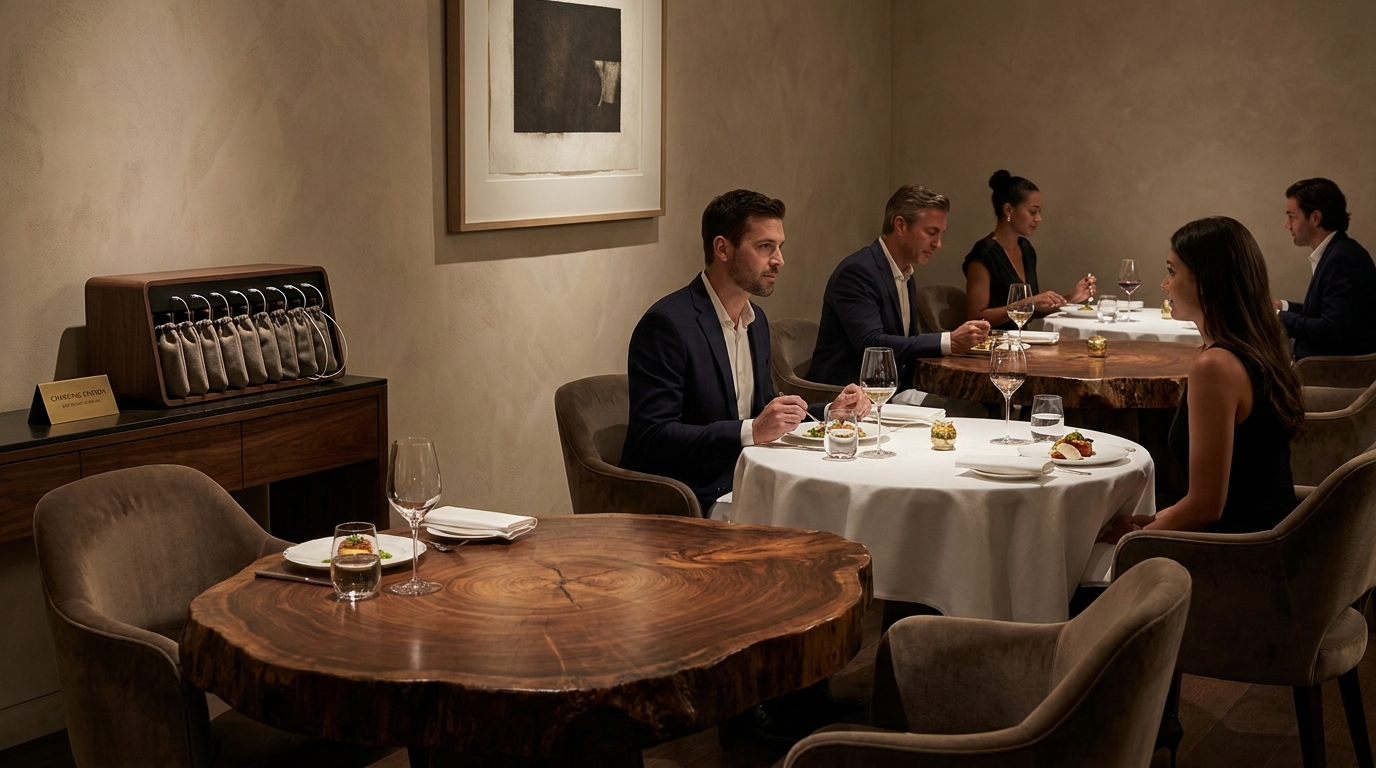 découvrez un restaurant unique en son genre, où les photos sont interdites et les téléphones confisqués, offrant une expérience immersive autour de tables en troncs d'arbres avec un menu d'exception à 650 euros.