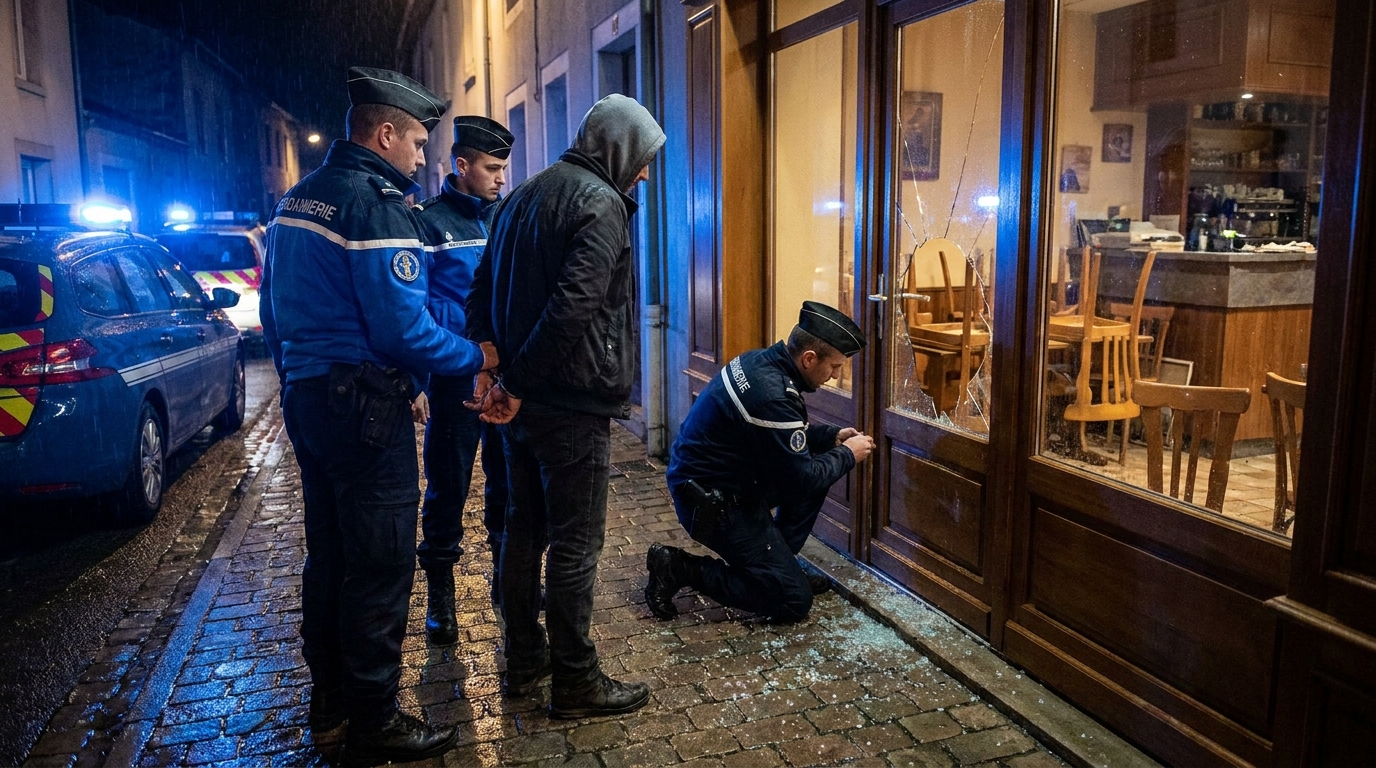 un suspect a été interpellé sur les lieux après le cambriolage nocturne d’un restaurant dans la meuse.